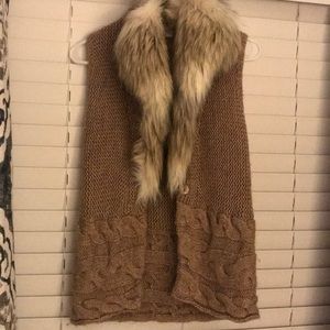 Tan fur vest